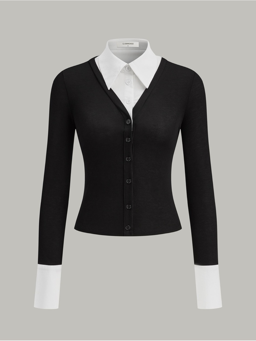 Commense 2 in 1 Contrast Collar and Cuff Skirt - Picture 3 of 7